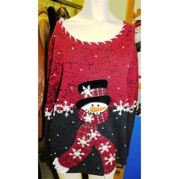 7/1123 Mandal Bay Large Ugly Sweater with Snowman - Picture 1 of 2